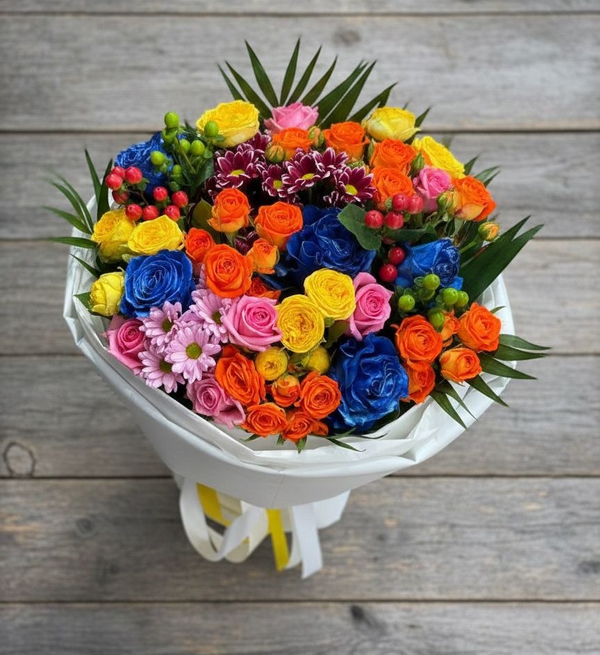 Букет цветов из: Розы и Хризантемы в Николаевке Ростовской области