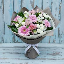 Букет цветов из:  Герберы, Альстромерии и Хризантемы в Николаевке Ростовской области