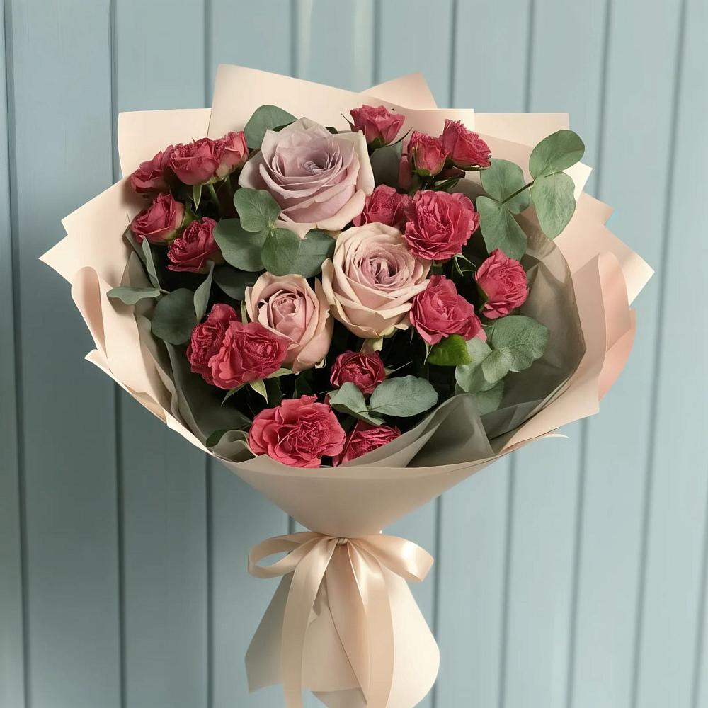 Букет цветов из: Гвоздики и Розы в Николаевке Ростовской области