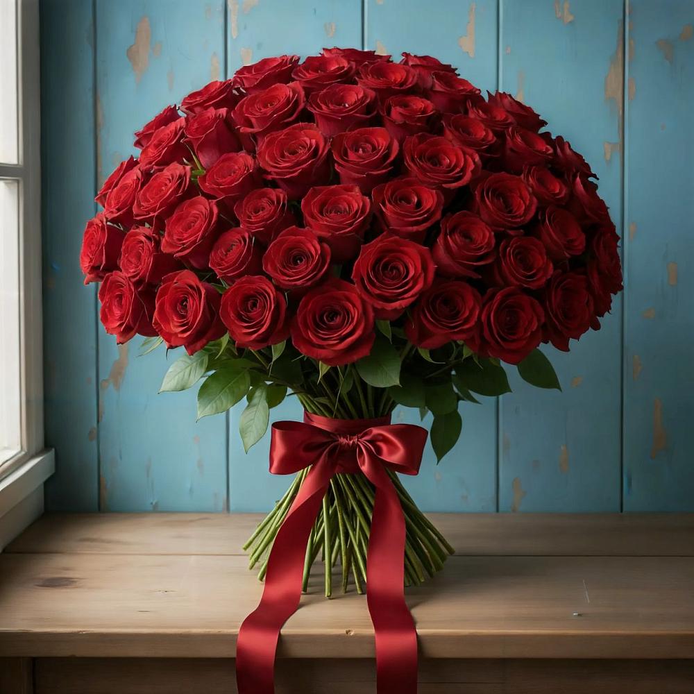 Букет Красные розы Блэк Меджик в Николаевке Ростовской области