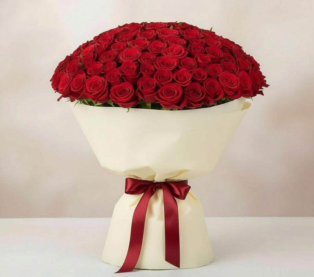 Букет 101 Красная роза Милано в Николаевке Ростовской области