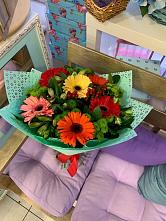 Букет цветов из:  Герберы, Хризантемы и Альстромерии #REPLACE_PRED# Николаевке Ростовской области