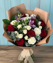 Букет цветов из:  Розы и Альстромерии в Николаевке Ростовской области