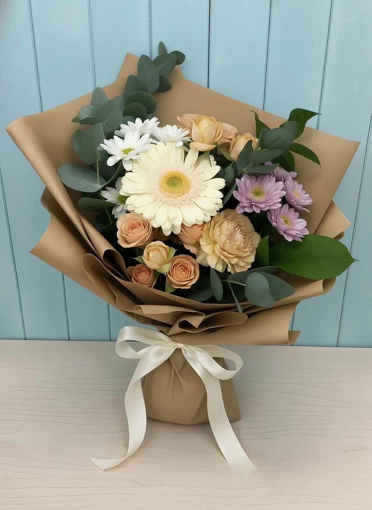 Букет цветов из: Герберы и Хризантемы в Николаевке Ростовской области
