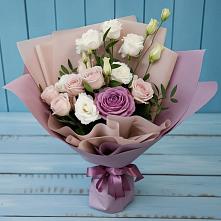 Букет цветов из:  Розы и Лизиантусы в Николаевке Ростовской области