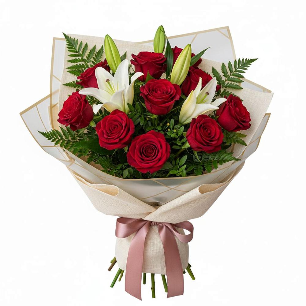 Букет цветов из: Лилии и Розы в Николаевке Ростовской области