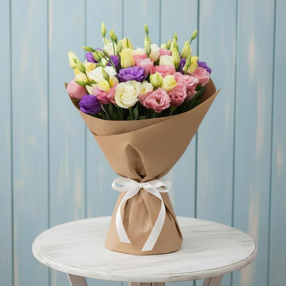 Букет цветов из: Лизиантусы в Николаевке Ростовской области