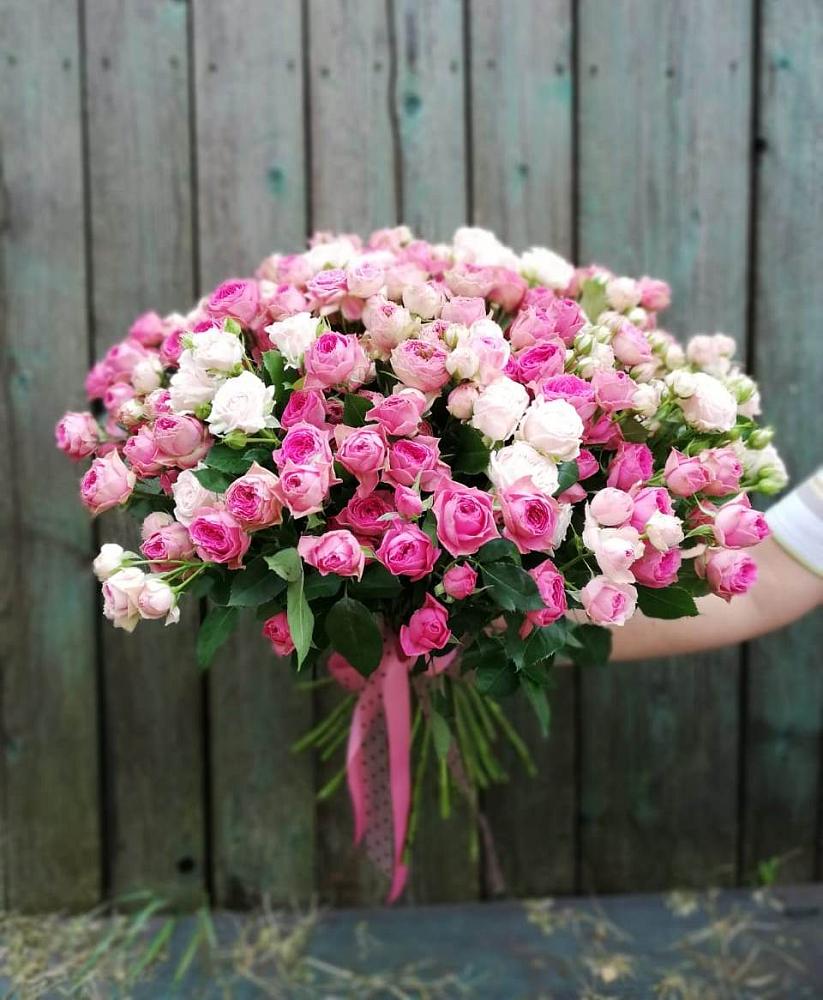 Букет Розовые кустовые розы Натали и Лав Лидия в Николаевке Ростовской области