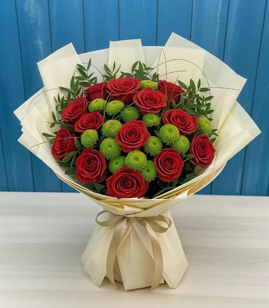 Букет цветов из: Розы и Хризантемы в Николаевке Ростовской области