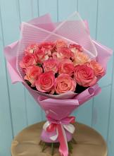 Букет 15 Розовых роз Равель в Николаевке Ростовской области