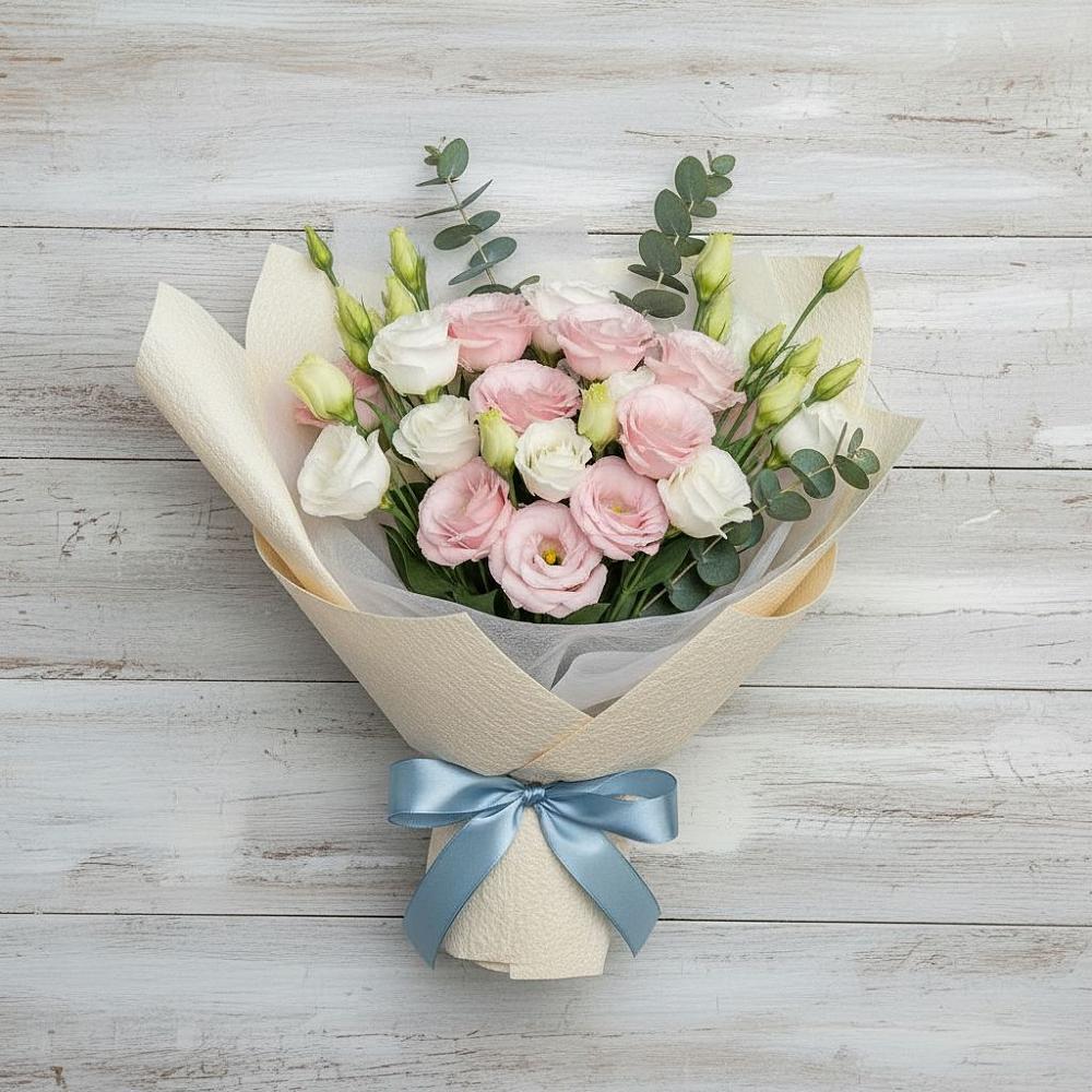 Букет цветов из: Лизиантусы в Николаевке Ростовской области